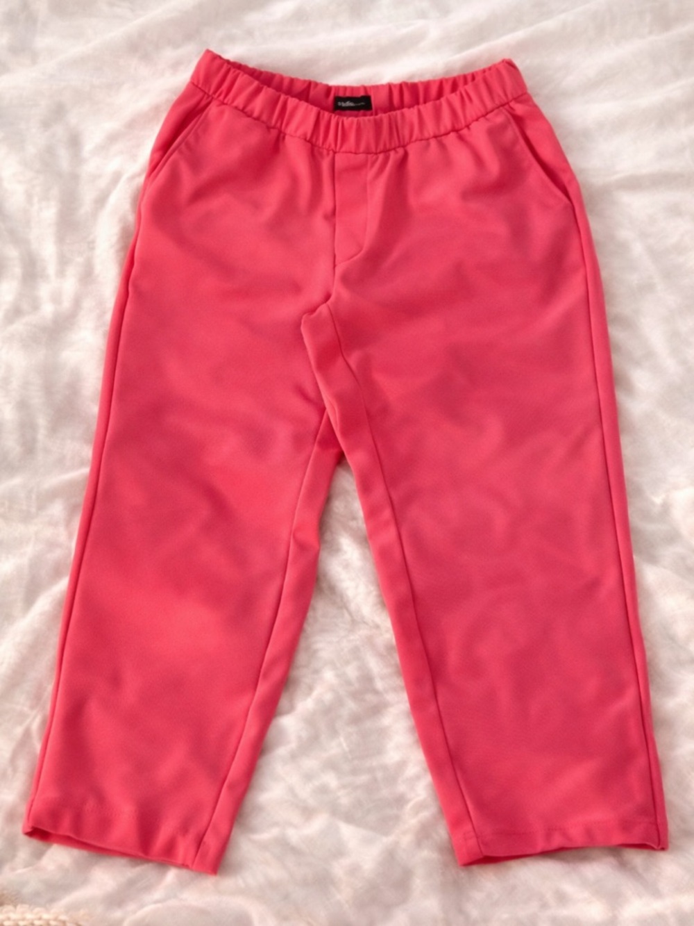 Ankle Length Pink Elastic-Waist Pull-On Pants